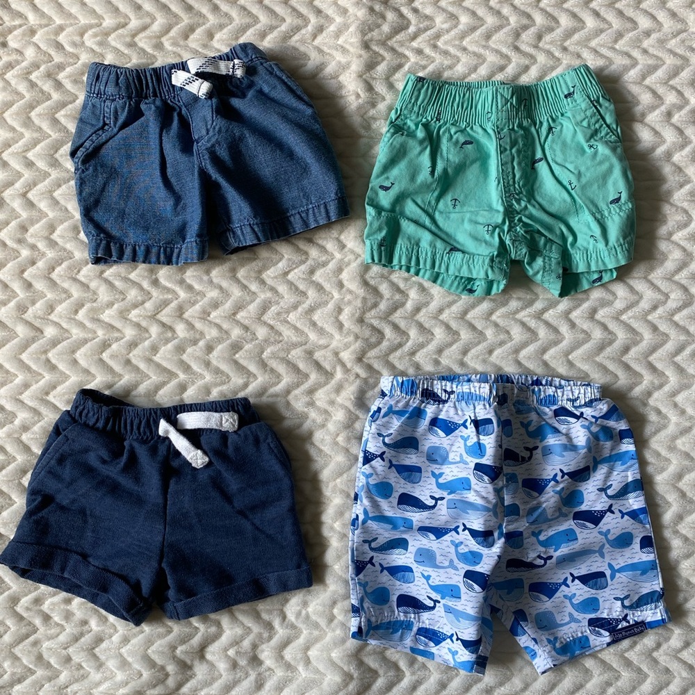 Baby boys lot 6 month shorts and swim suit